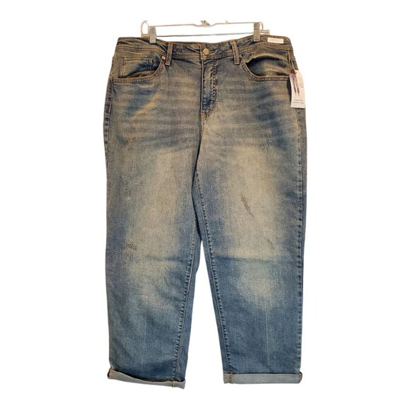 NWT Time and Tru SZ 16 Women's High Rise Relaxed Boyfriend Jeans, 26" Inseam - Picture 4 of 7